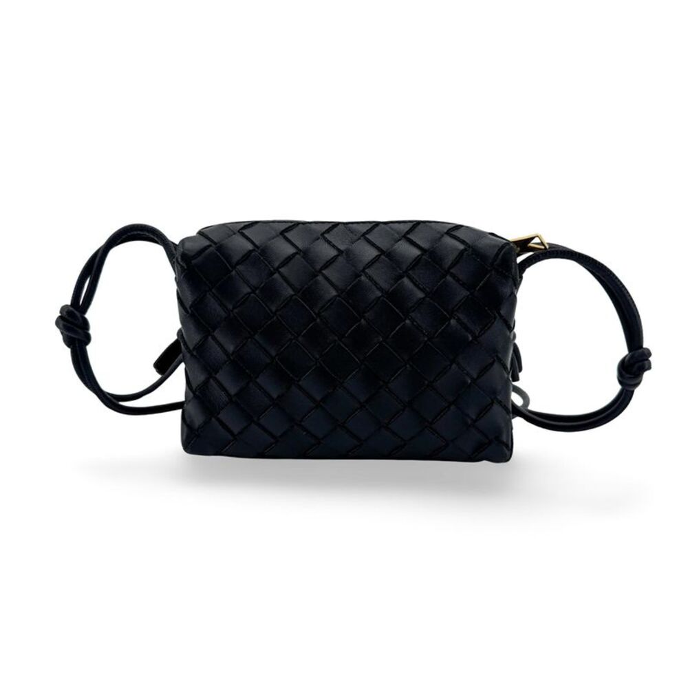 Bottega Veneta Intrecciato Mini Loop Crossbody Bag Black
